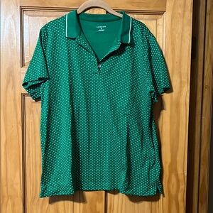 Land’s End Green Polka Dot Polo Shirt